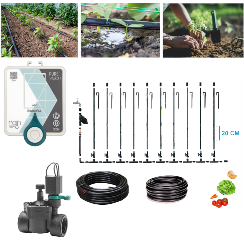Kit completo di irrigazione gocciolante con centralina ed elettrovalvola. Kit completo di irrigazione gocciolante con centralina ed elettrovalvola.
