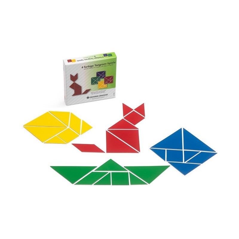 SET TANGRAM - 4 GIOCHI TANGRAM COLORATI - 28 PEZZI SET TANGRAM - 4 GIOCHI TANGRAM COLORATI - 28 PEZZI