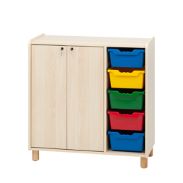 Mobile porta vaschette in legno