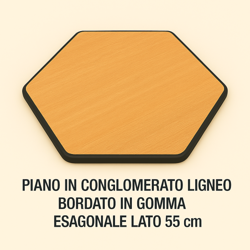 Piano esagonale colorato lato 55 cm
