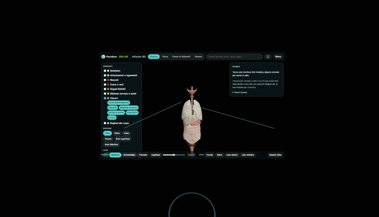 Pandora OSS XR — Laboratorio OSS in realtà virtuale