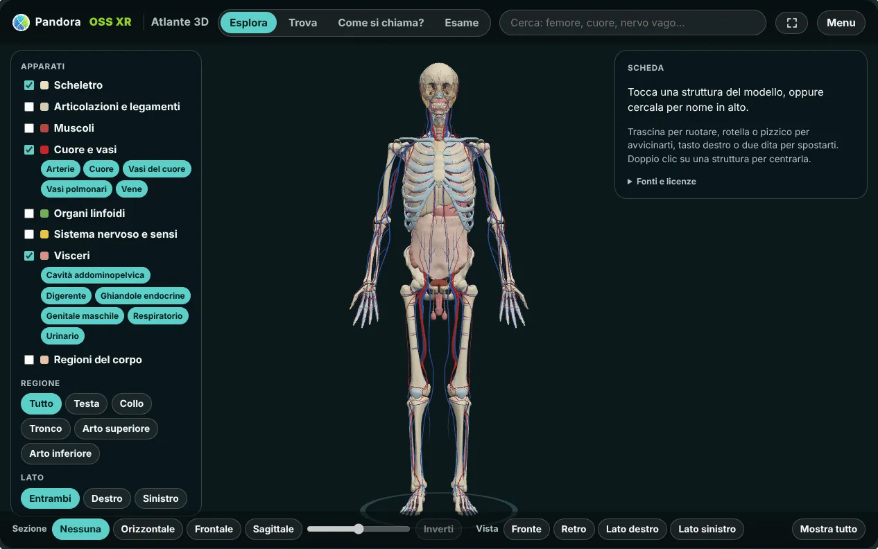 Pandora OSS XR — Laboratorio OSS in realtà virtuale